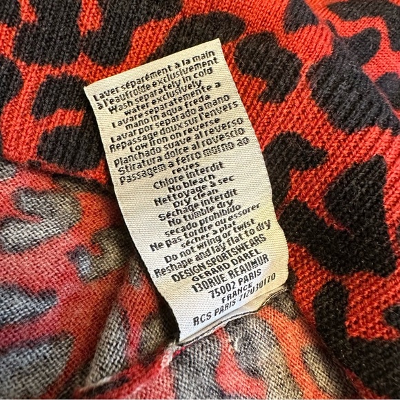 Gerard Darel Red Leopard Print Wool Sweater - Picture 11 of 12